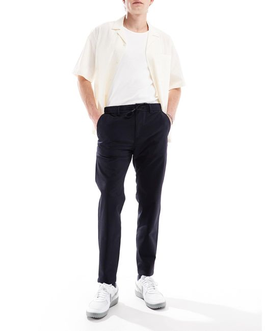 Boss – strukturierte, schmal zulaufende chinohose in Gray für Herren