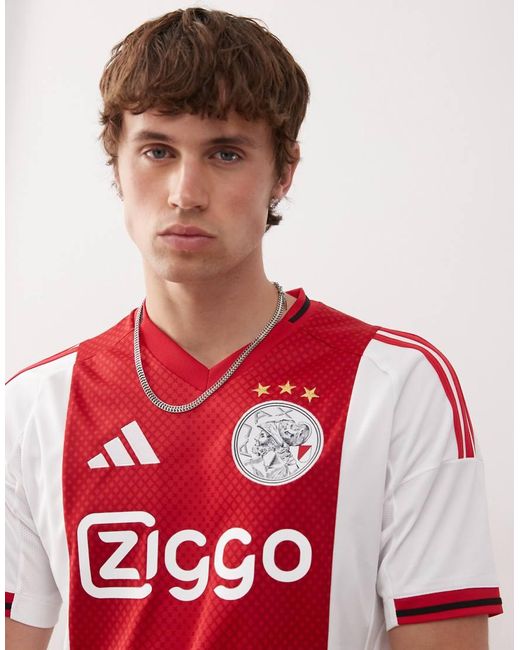 Adidas Originals Red Adidas Football Ajax 25/26 Home Jersey for men
