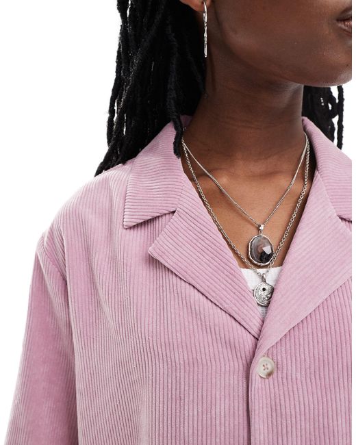 Reclaimed (vintage) Pink Unisex Cord Shirt