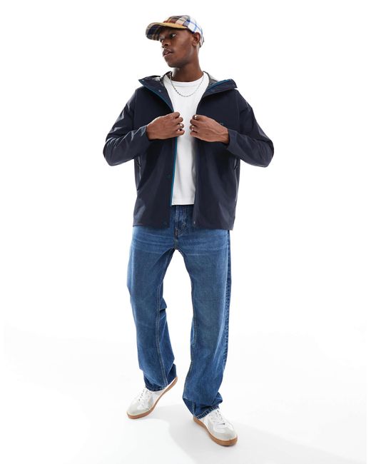 Paul Smith Blue Hooded Jacket With Logo for men