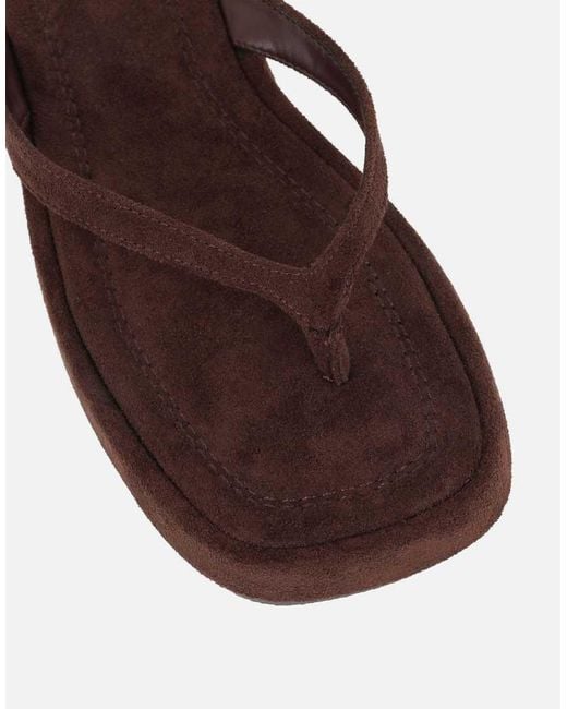 SIMMI Brown Kimmie Flatform Toe Post Sandals