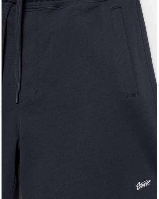 Pull&Bear Blue Bermuda Jogger With Logo for men