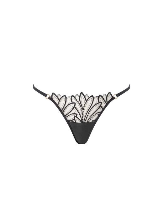Bluebella Black Pavlina Floral Embroidered Thong