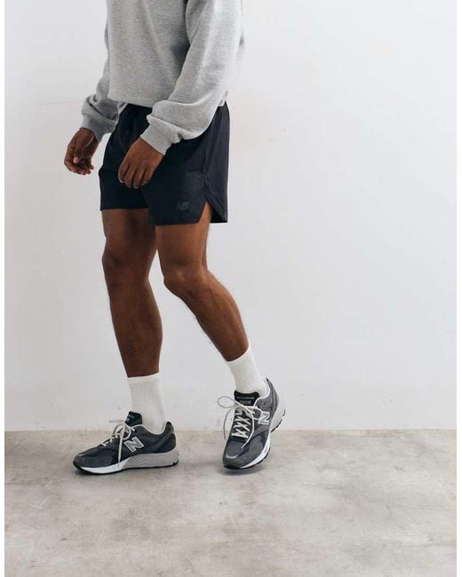 New Balance Gray Rc Essential Short 5" for men