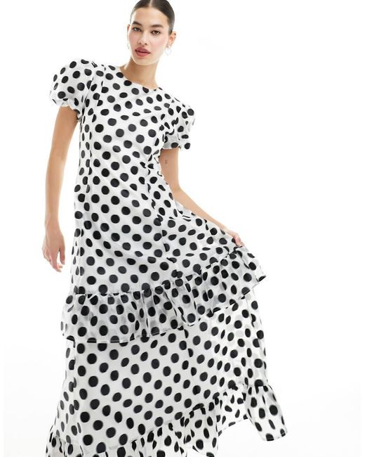 Sister Jane White Perry Polka Dot Midi Dress