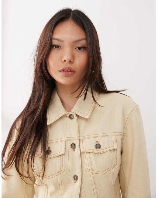 Lioness Natural Rider Cinch Detail Denim Jacket