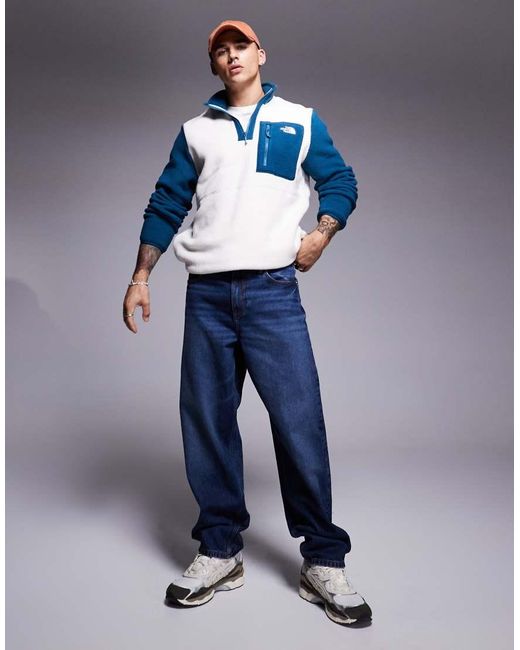 The North Face Blue Yumiori 1/4 Zip Colourblock Fleece for men