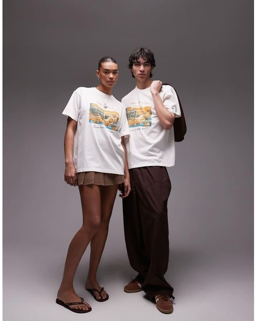 Camiseta Blanca Con Estampado Gráfico Beach Club De -Blanco Tommy Hilfiger de color White