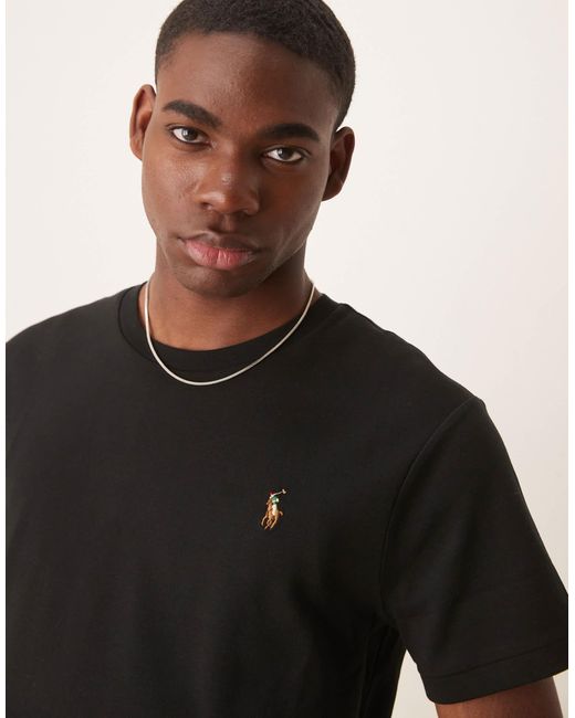 Polo Ralph Lauren Black Icon Logo Pima Cotton T-shirt for men