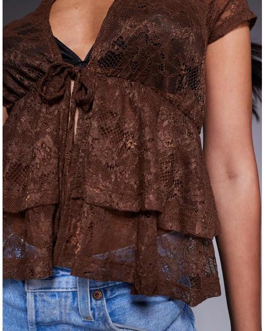 Top Da Festival di ASOS in Brown