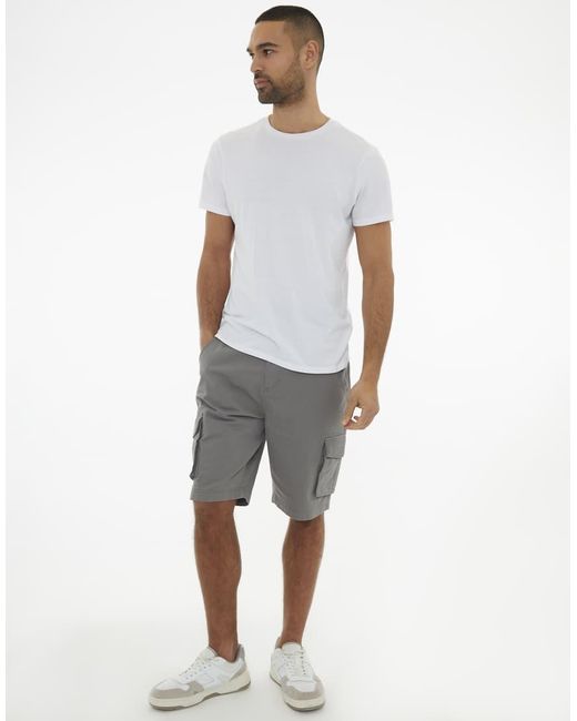 Threadbare Gray Cotton 'Bute' Cargo Shorts for men
