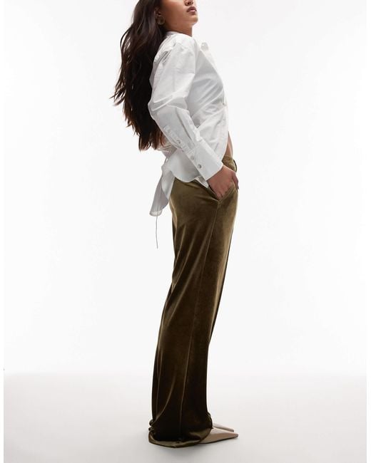 ASOS White Tailored Velvet Slim Straight Trousers