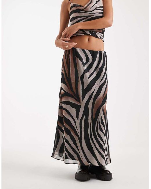 Miss Selfridge White Chiffon Bias Cut Maxi Skirt Co-Ord