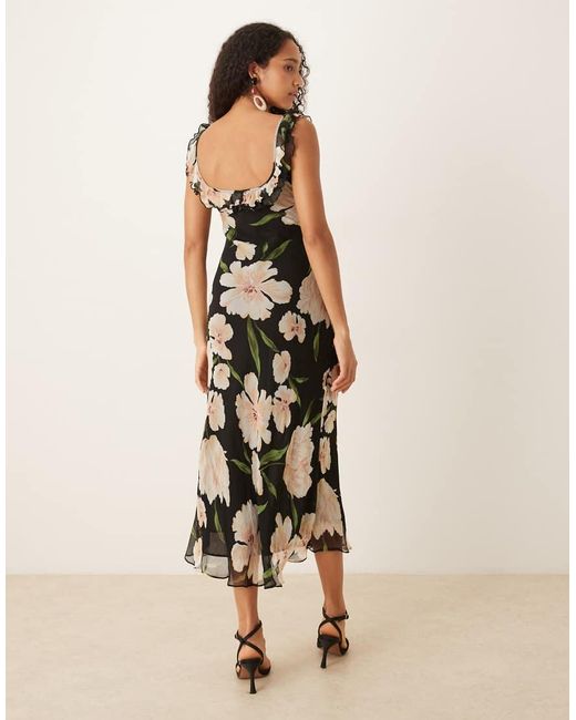 Mango Natural Ruffle Trim Sleeveless Maxi Dress