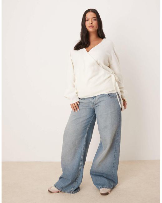 ASOS White Asos design curve – wickel-strickjacke