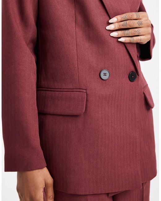 Vero Moda Red Tailo Herringbone Blazer