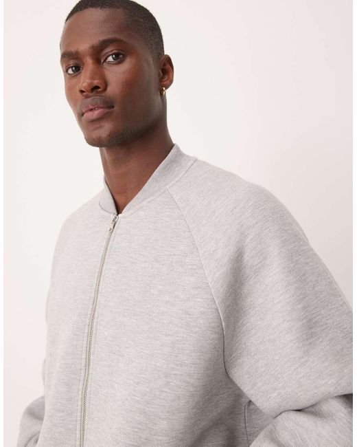 ASOS Oversized Bomberjack Van Zware Scubastof Met Raglanmouwen in het Natural voor heren