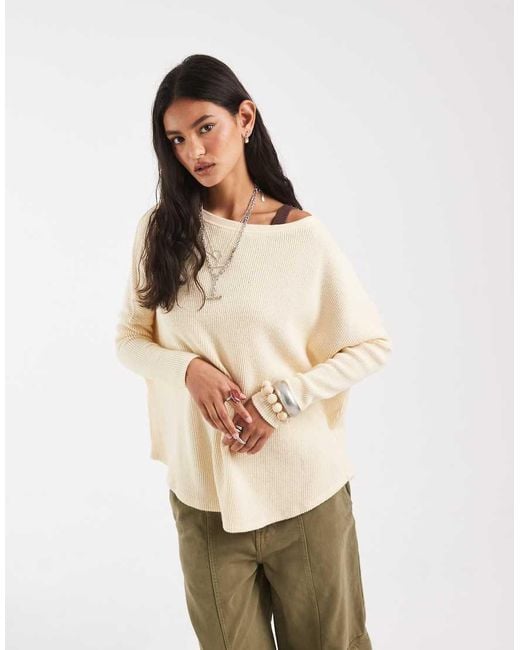 Free People Natural Long Sleeve Thermal Top