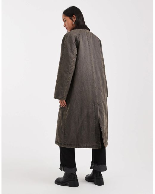 ONLY White Longline Padded Barn Jacket