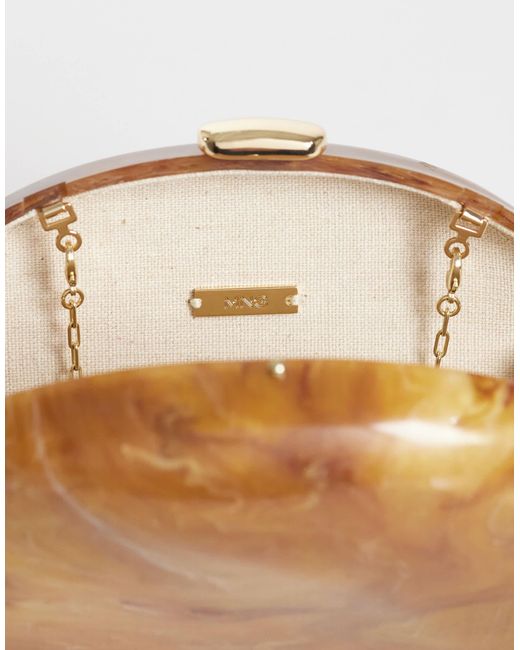 Mango Brown Clutch mit marmoreffekt