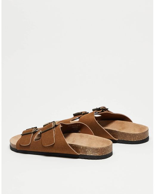 ASOS Brown Two Strap Sandals for men