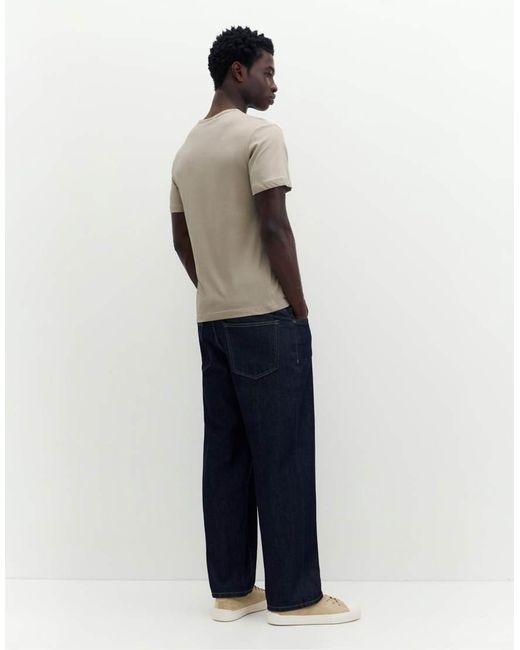 Pull&Bear Slim-Fit Basic T-Shirt in het Natural voor heren