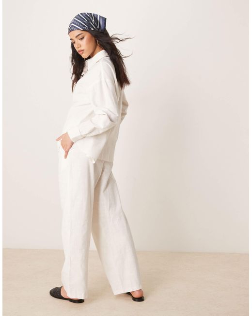 ASOS Natural Linen Look Pull On Trousers Co-ord