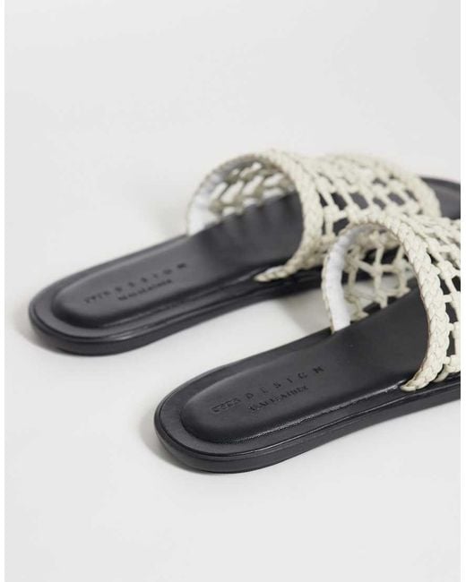 ASOS White Fabiola Premium Weave Mule Sandals