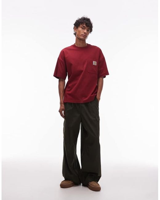 Carhartt Red Work Pocket Boxy Oversized T-shirt for men