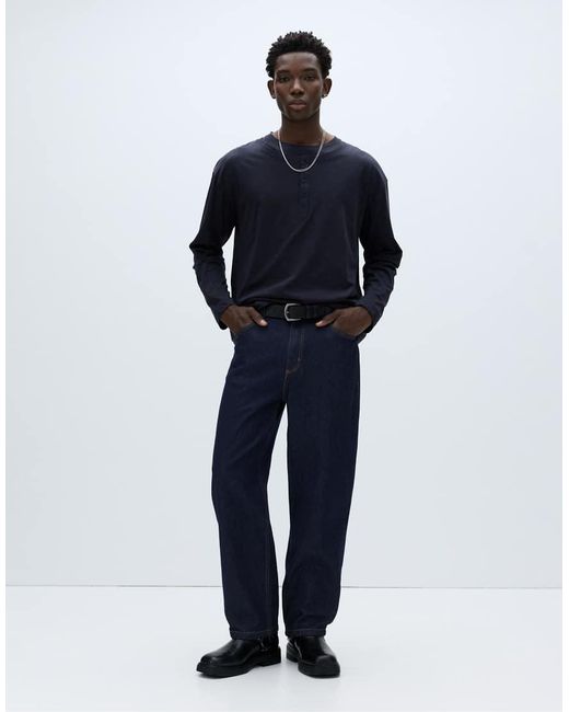 Pull&Bear Blue baggy Jeans for men