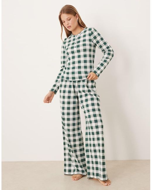ASOS White Mix & Match Pajama Pants With Velvet Waistband