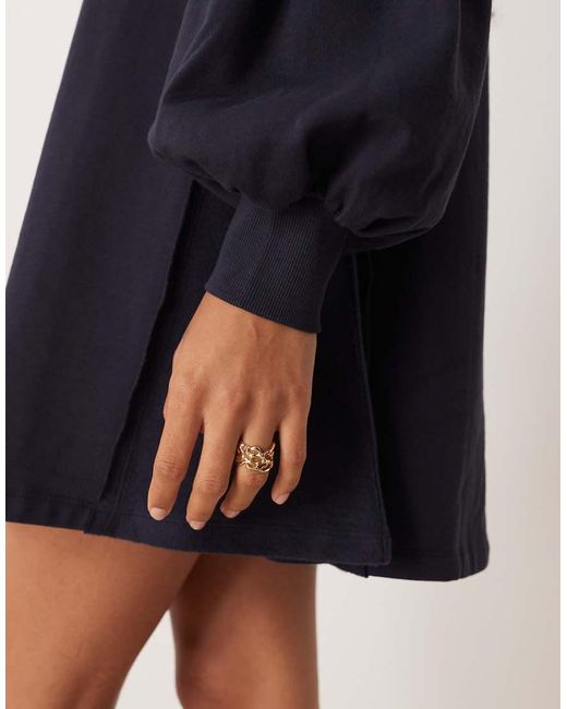 ASOS Blue Cotton Trapeze Sweat Mini Dress