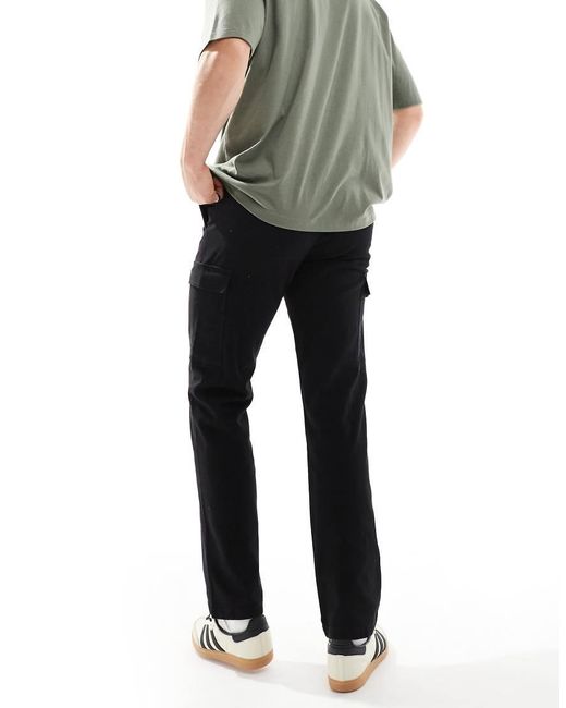Only & Sons Black Straight Fit Cargo for men