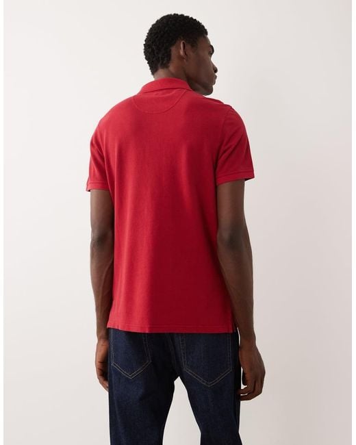 Barbour Red Short Sleeved Tailo Fit Pique Logo Polo Shirt for men