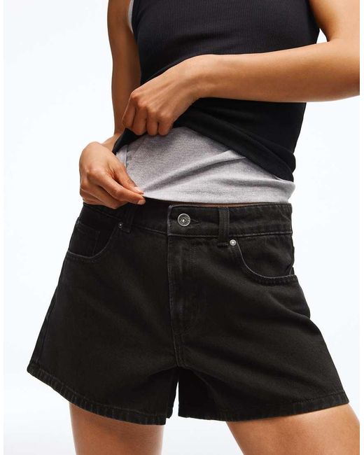 Bershka Black '90s Denim Shorts