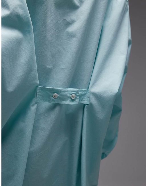ASOS Gray Oversized Shirt With Tab Back Detail