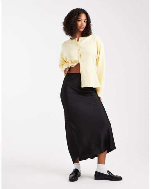 ASOS Pink Satin Bias Maxi Skirt