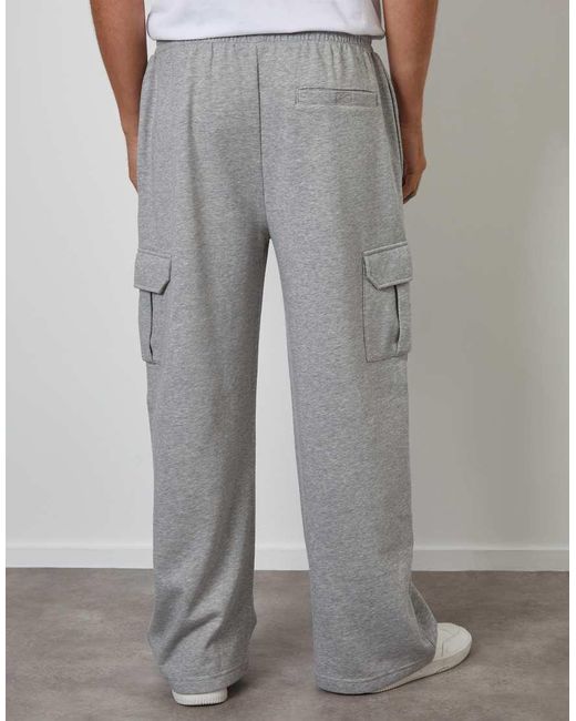Threadbare Gray Wide Leg Cargo Joggers for men