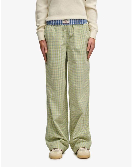 Superdry Yellow Mini Check Cotton Trousers
