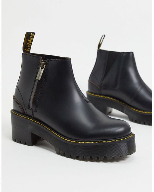 Dr. Martens Rometty Ii Zip Heeled Chelsea Boots in Black | Lyst