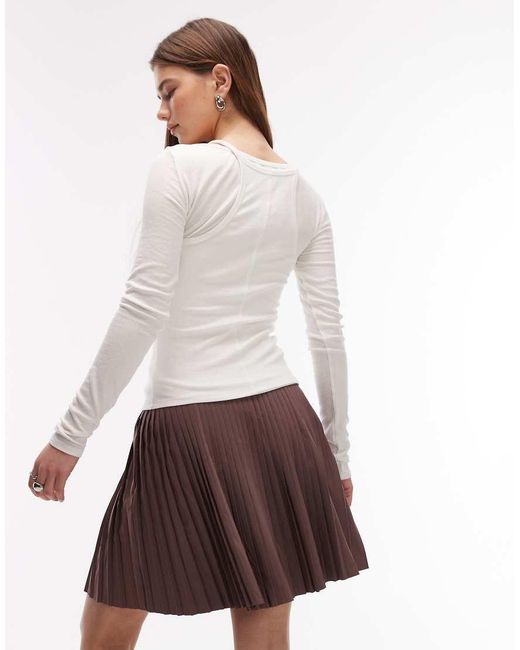Nike Brown Pleated Mini Skirt