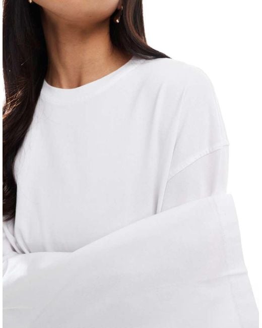 Weekday White Oversized Long Sleeve Top