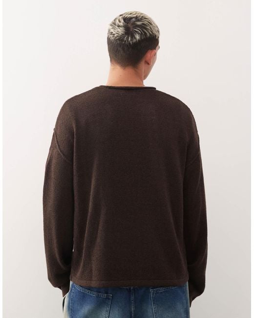 Collusion Multicolor Slouchy Oversized Fine Knitted Jumper for men