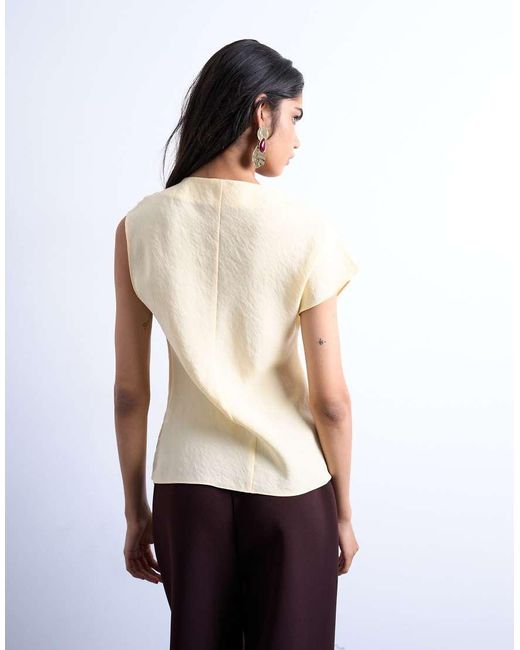 TOPSHOP Superzachte Top Van Cupro Met Geknoopt Detail in het White