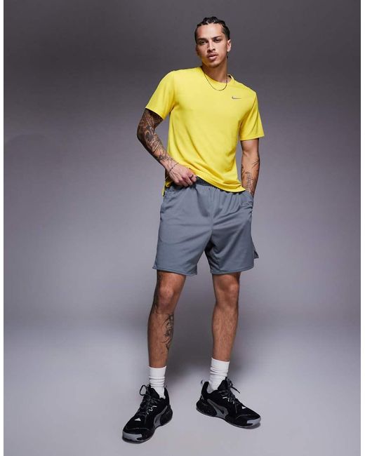 Nike Yellow Miler Dri-Fit T-Shirt for men