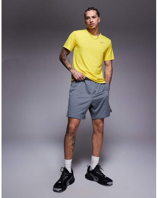 Nike Yellow Miler Dri-Fit T-Shirt for men