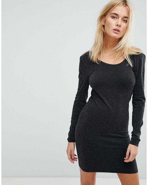 long sleeve glitter mini dress