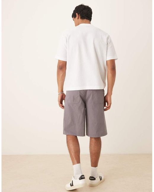 Pantalones Cortos Grises De Corte Alargado Con Pinzas De ASOS de hombre de color Natural