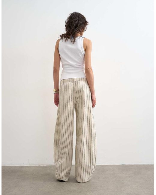 TOPSHOP White Pull On Barrel Jean