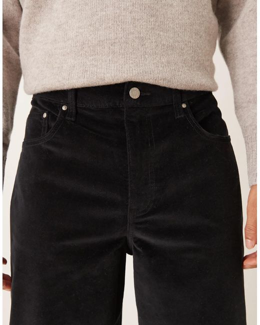 Pantalon droit ample en velours côtelé ASOS pour homme en coloris Black